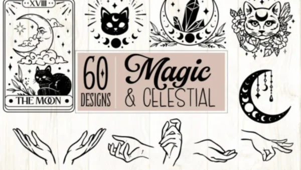 Magic and Celestial SVG Bundle 60 Design
