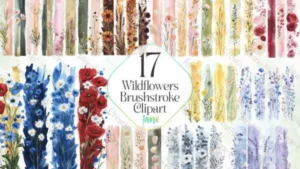 Wildflowers Brushstroke Clipart