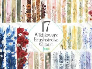 Wildflowers Brushstroke Clipart