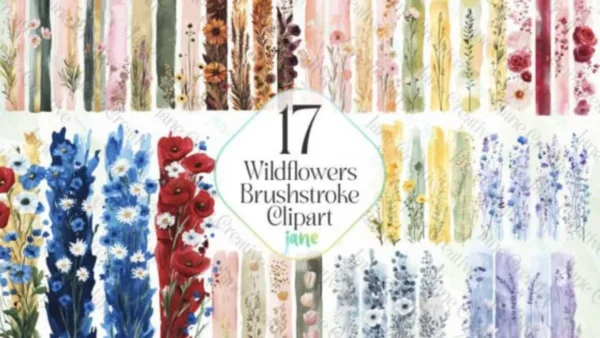 Wildflowers Brushstroke Clipart