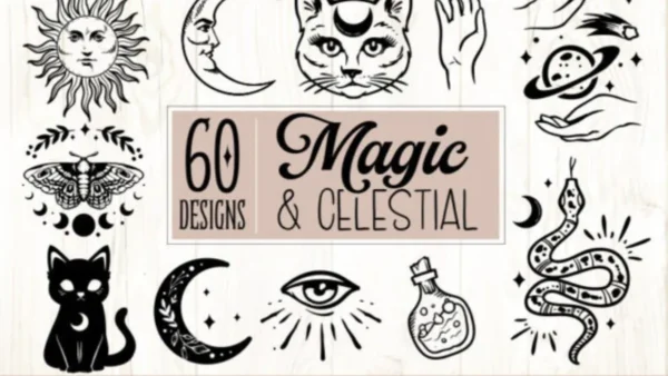 Magic and Celestial SVG Bundle 60 Design