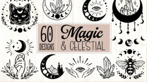 Magic and Celestial SVG Bundle 60 Design