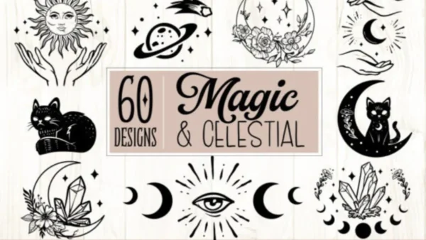 Magic and Celestial SVG Bundle 60 Design