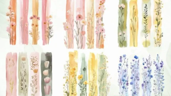 Wildflowers Brushstroke Clipart