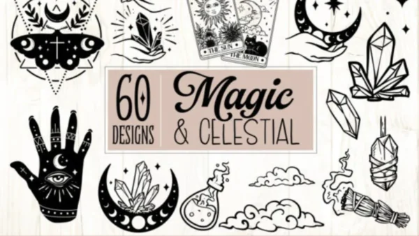 Magic and Celestial SVG Bundle 60 Design