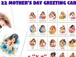 Happy Mothers Day Greeting Card Printable Bundle