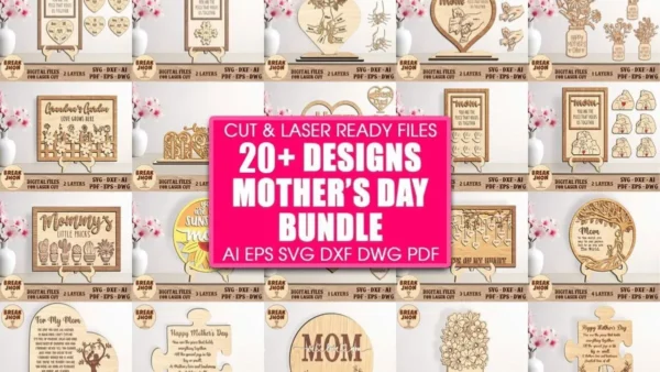 Happy Mother's Day Stand Decor Cut File Bundle