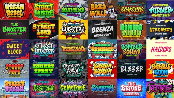 Urban Graffiti Font Bundle