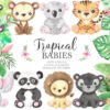 Watercolor Tropical Animals Clipart